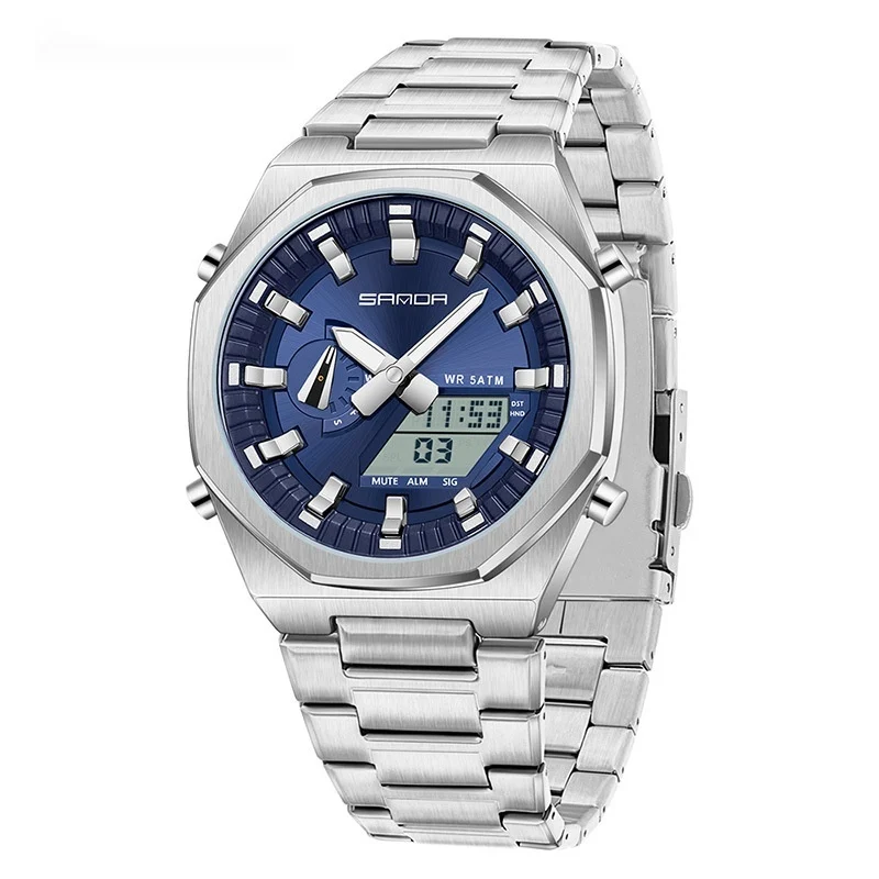 Dual-display Multi-function Summer-time Mens Watch — image 2