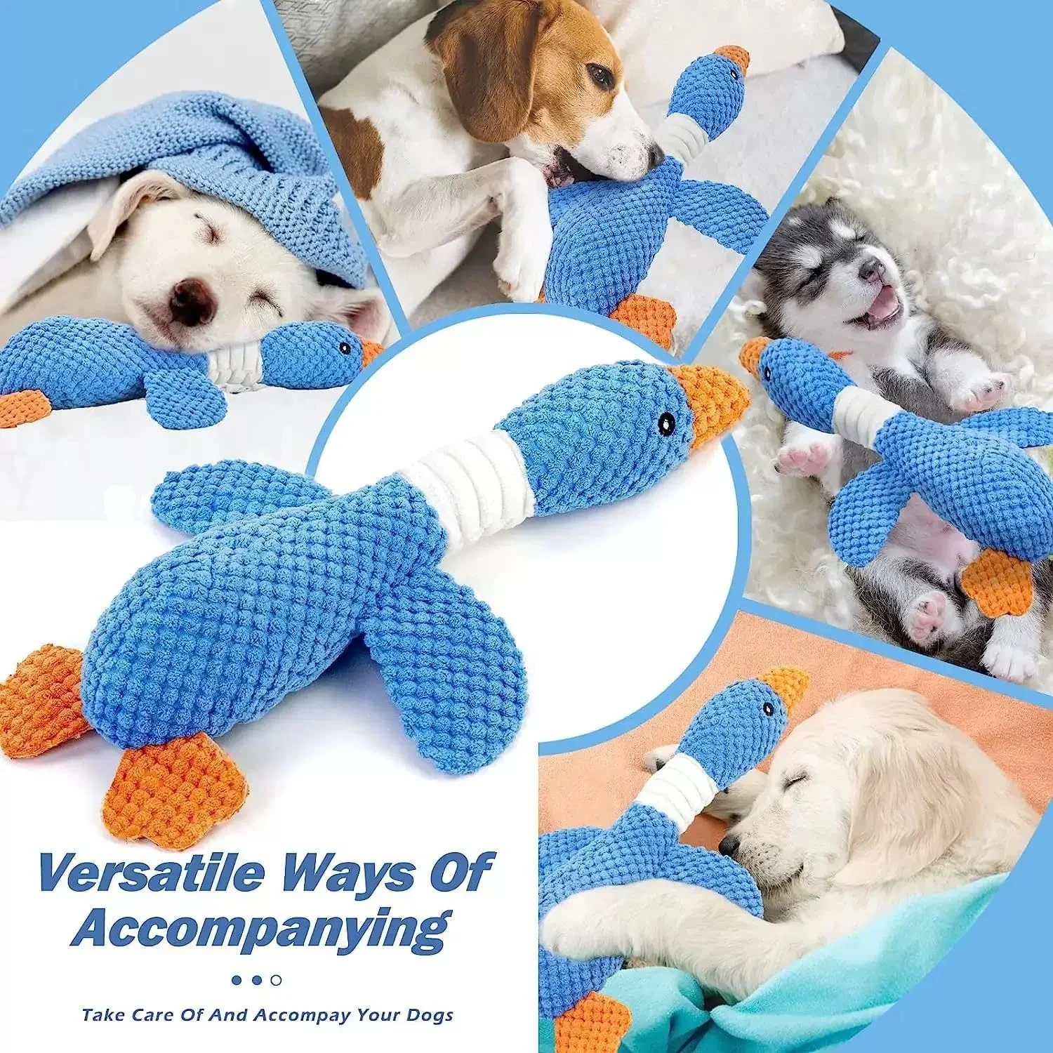 Duck Dog Toys For Aggressive Chewers - Fun Crinkle Squeaky Plush Chew The Best Puppy… — image 5