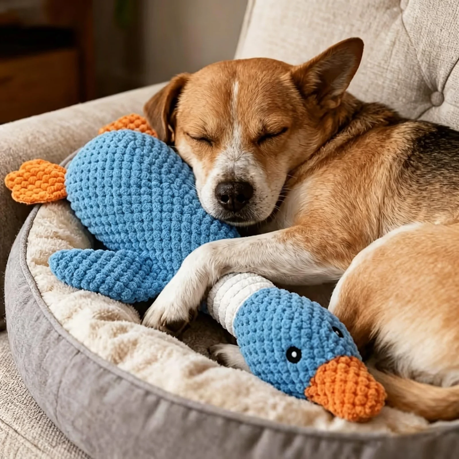 Duck Dog Toys For Aggressive Chewers - Fun Crinkle Squeaky Plush Chew The Best Puppy… — image 1