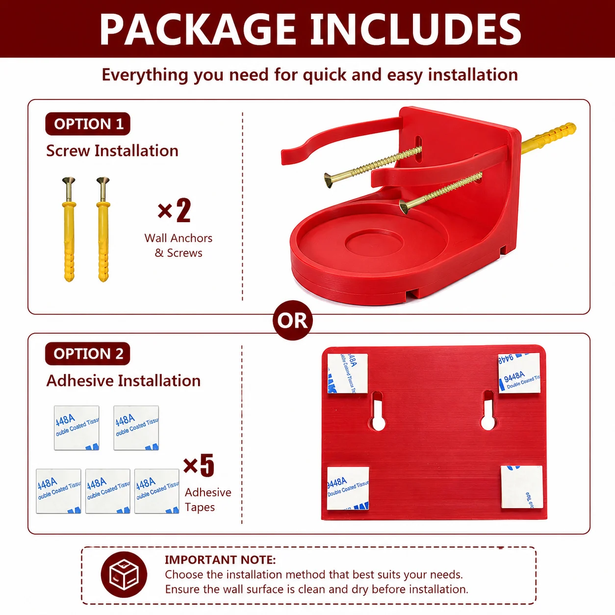 Durable ABS Red Choking Rescue Device Wall Mount Bracket Airway Clearance Tool Storage… — image 2