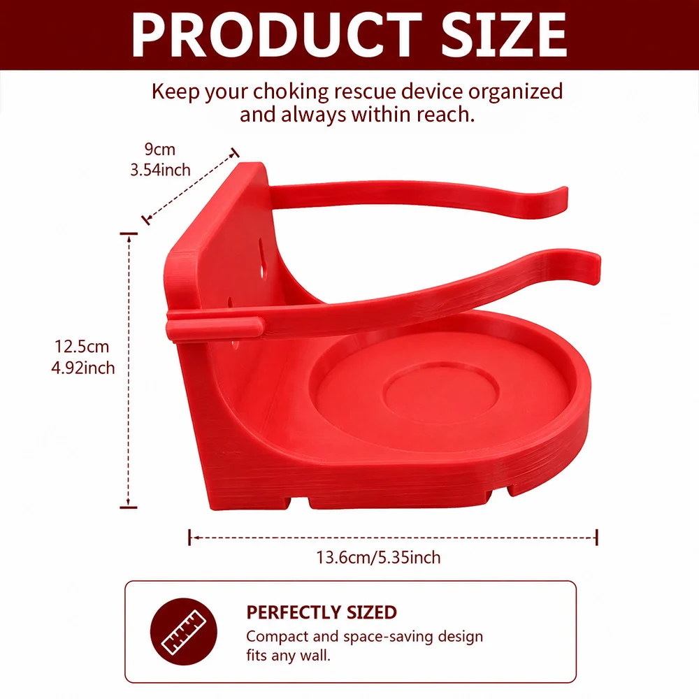 Durable ABS Red Choking Rescue Device Wall Mount Bracket Airway Clearance Tool Storage… — image 8