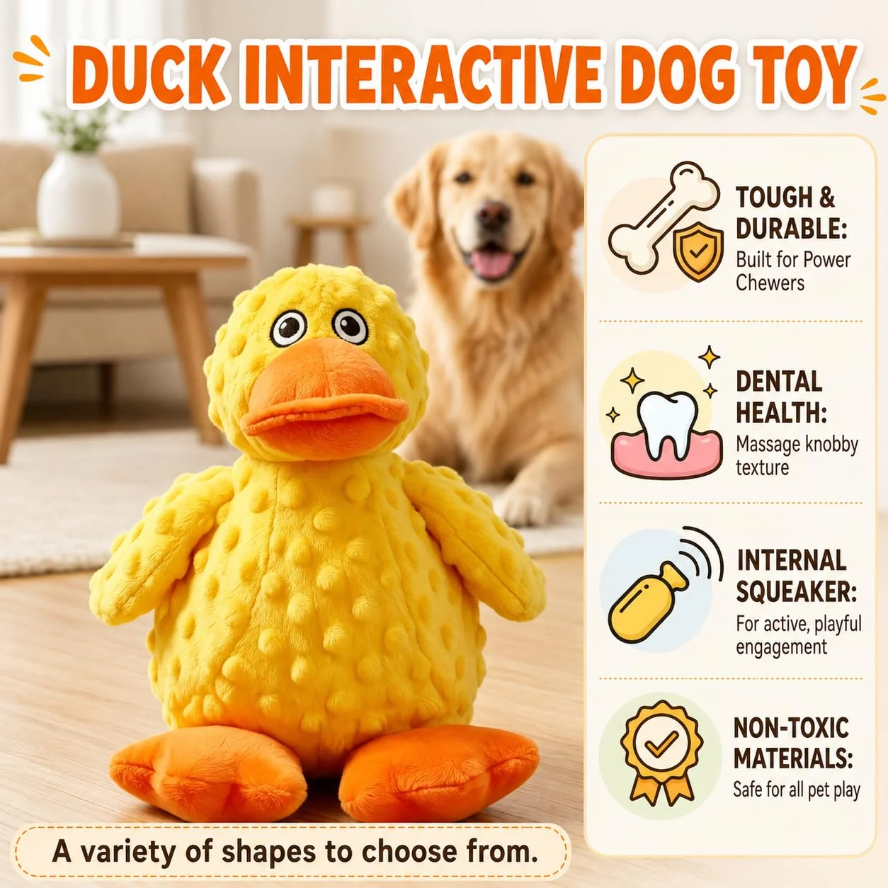 Durable Squeaky Plush Dog Toy, Chew Guard Stuffed Toys For Aggressive Chewers, No… — image 7