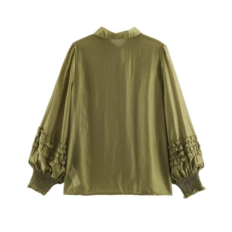 Early Autumn Ruffled-edge Long-sleeve Shirt For Women — image 2