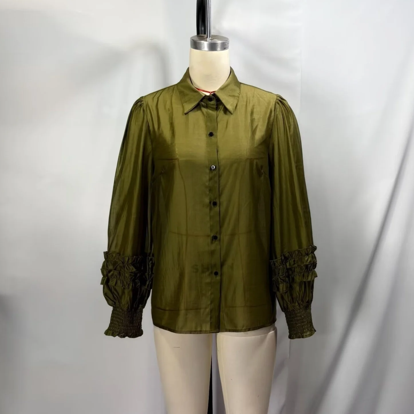 Early Autumn Ruffled-edge Long-sleeve Shirt For Women — image 3