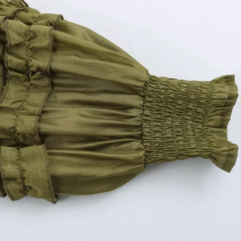 Early Autumn Ruffled-edge Long-sleeve Shirt For Women — image 4