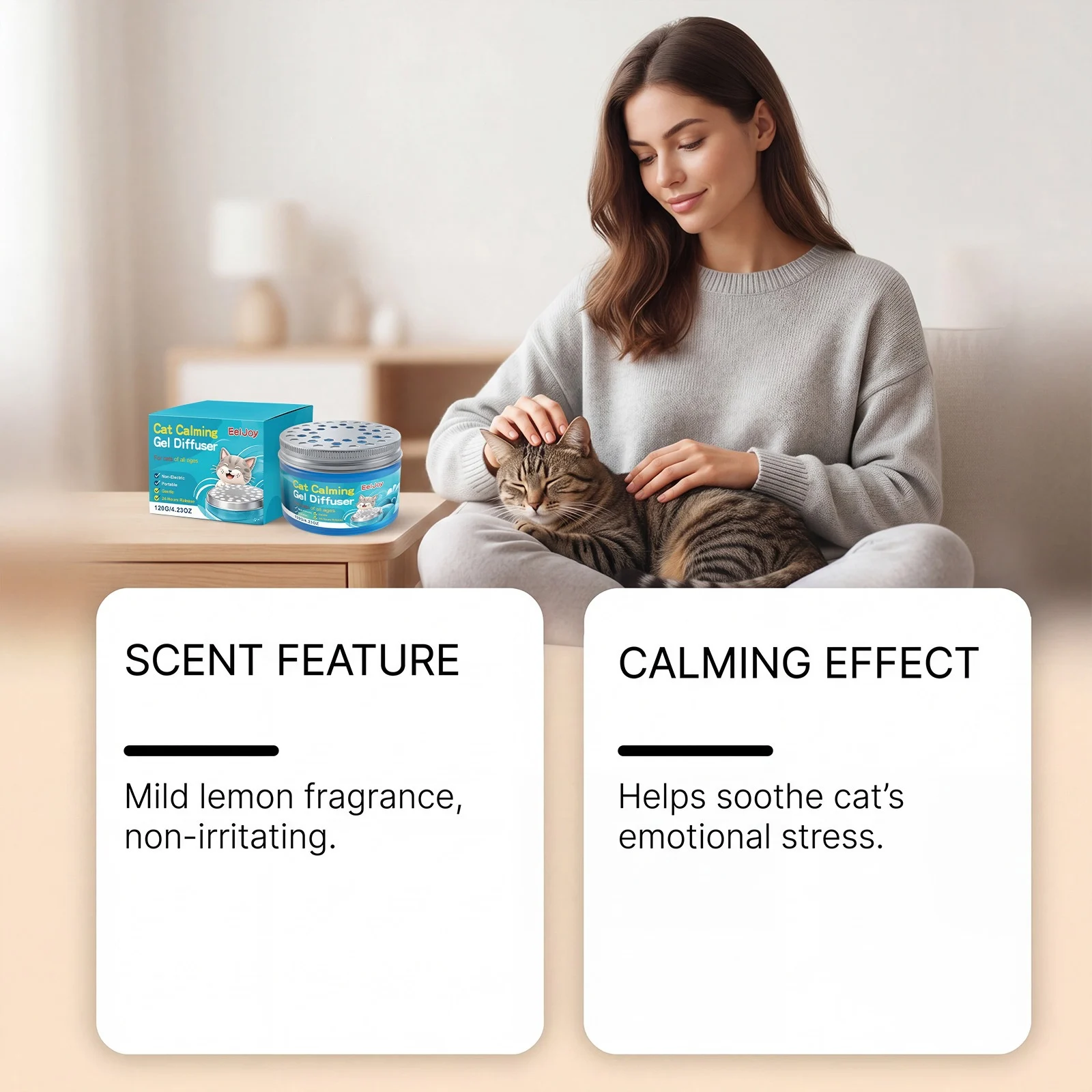 Eeljoy Cat Comfort Gel Diffuser Daily Care For Emotions Indoor Friendly Calming — image 4