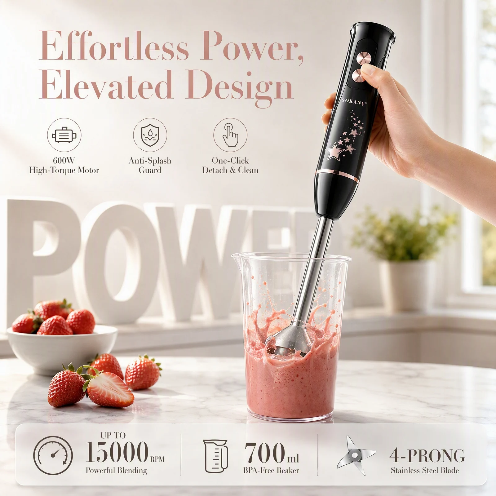 Electric Hand Blender With Blending Cup — image 2