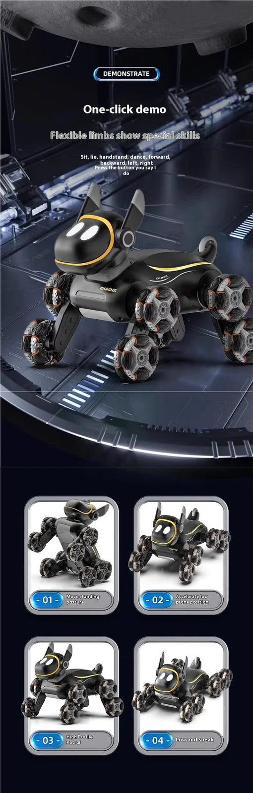 Electric Intelligent Robot Dog Remote Control Car Toy Children's Eight Wheels — image 4