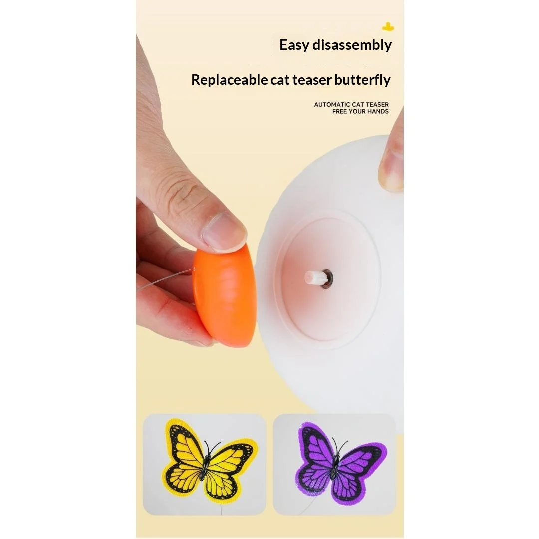 Electric Interactive Butterfly Cat Wand Toy, Auto-sensing Self-play Pet Toy. — image 1