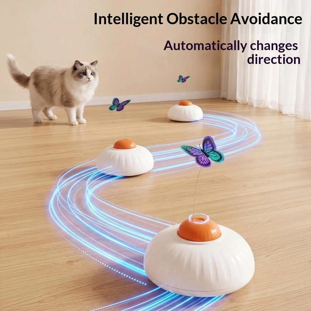 Electric Interactive Butterfly Cat Wand Toy, Auto-sensing Self-play Pet Toy. — image 6