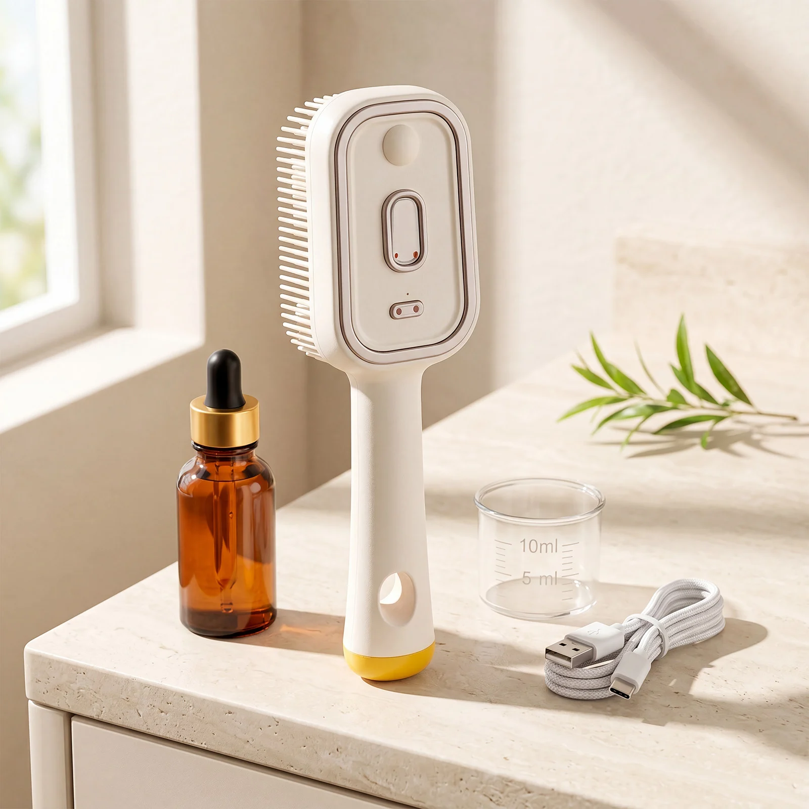 Electric Mist Curing Massage Comb Cream White Suit Red Light-essence-measuring Cup-… — image 6