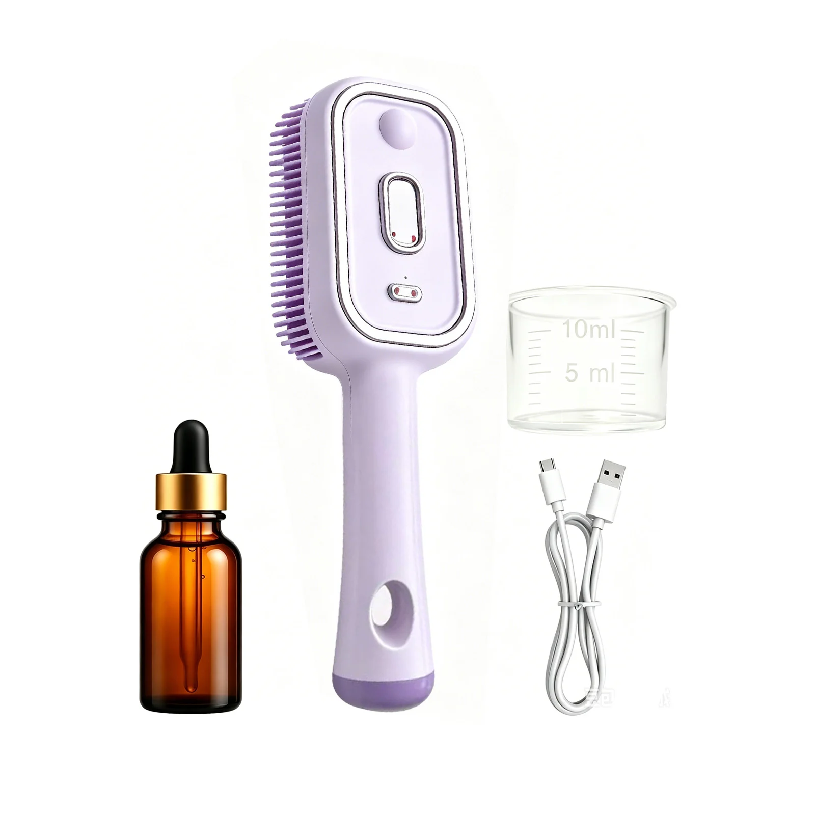 Electric Mist Curing Massage Comb Set Red Light-essence-measuring Cup-purple Purple,… — image 1