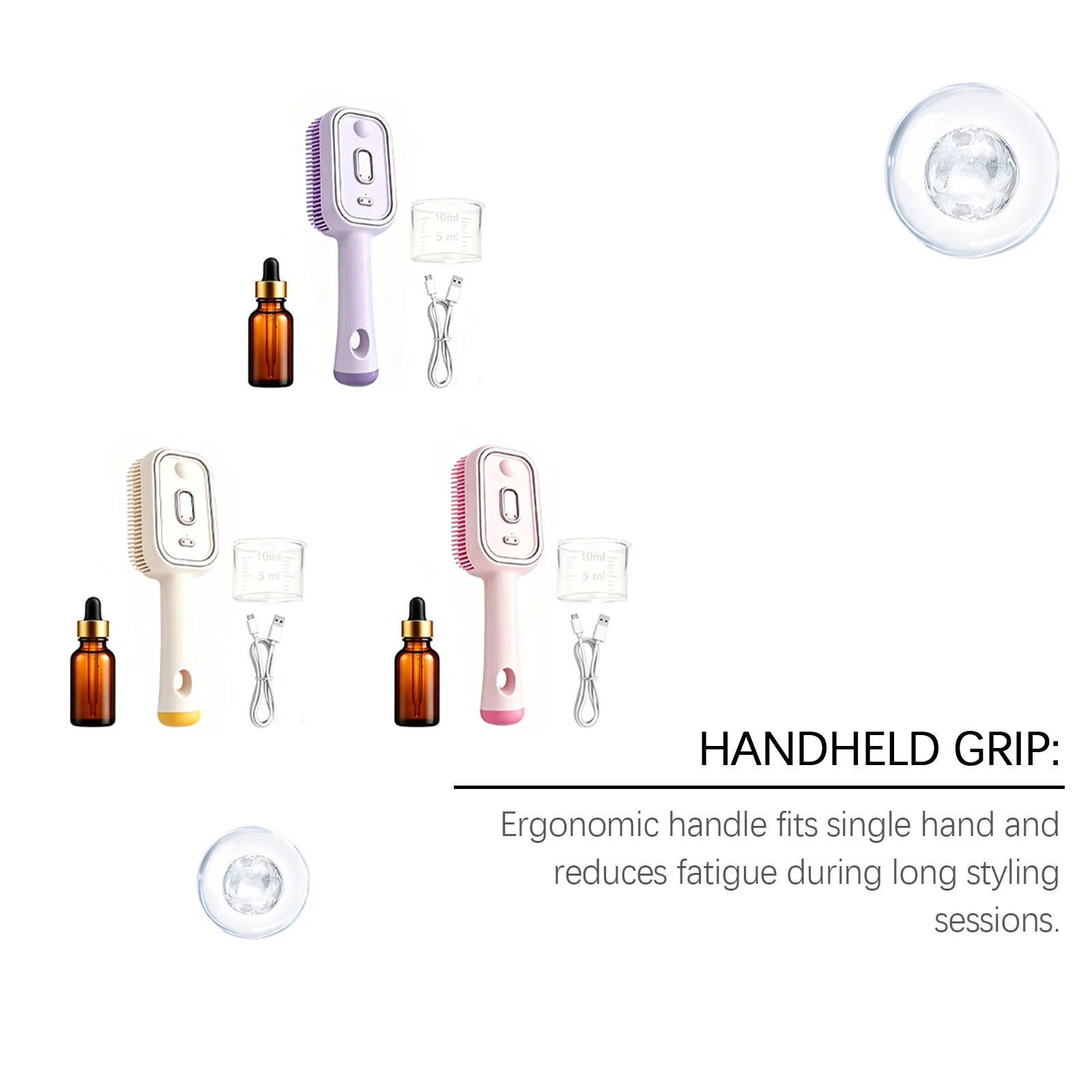 Electric Mist Curing Massage Comb Set Red Light-essence-measuring Cup-purple Purple,… — image 4