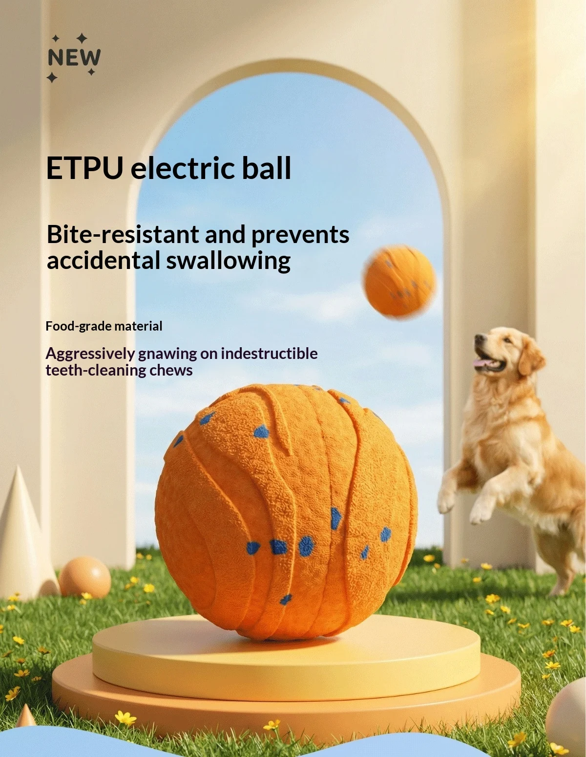 Electric Round Non-toxic Dog Chew Toy Ball For Training — image 5