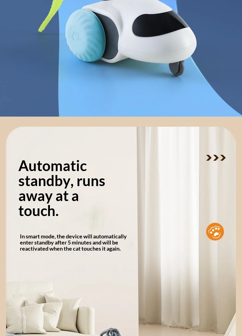 Electric Smart Racing Car Cat Toy With Simulation Mouse, Silent & Durable. — image 7