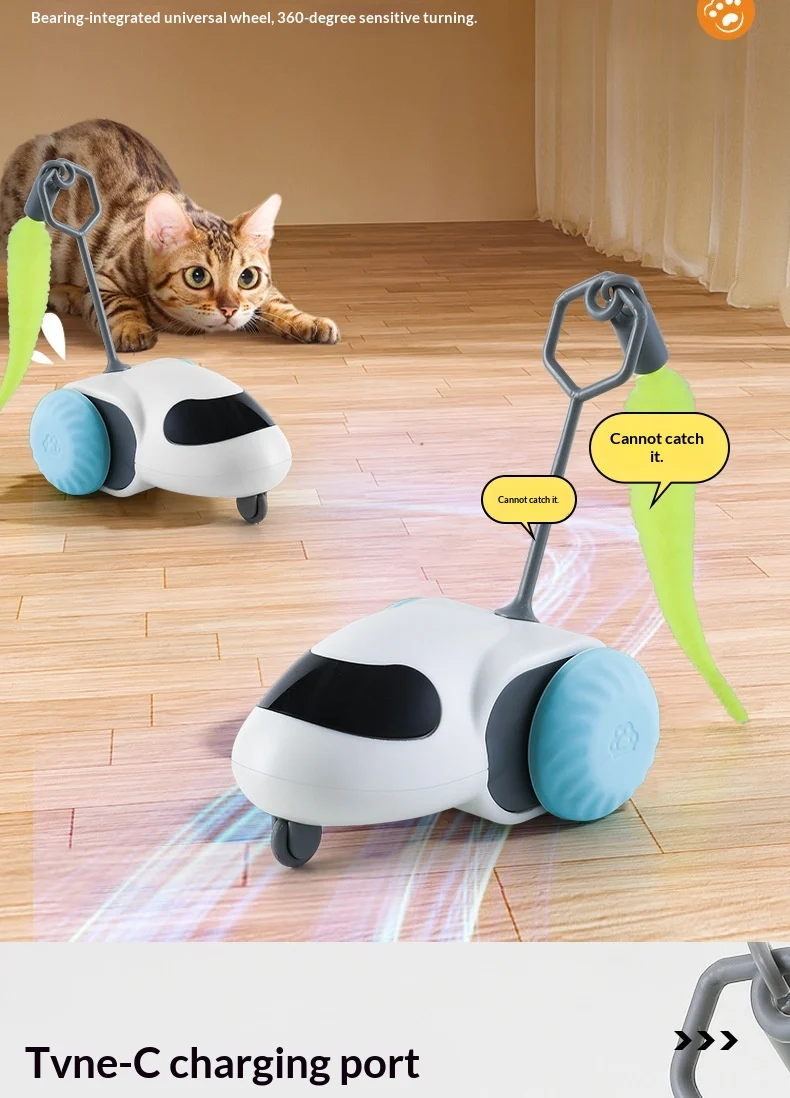 Electric Smart Racing Car Cat Toy With Simulation Mouse, Silent & Durable. — variant image