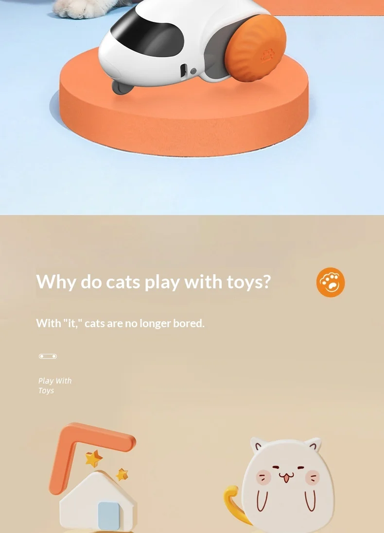 Electric Smart Racing Car Cat Toy With Simulation Mouse, Silent & Durable. — image 3