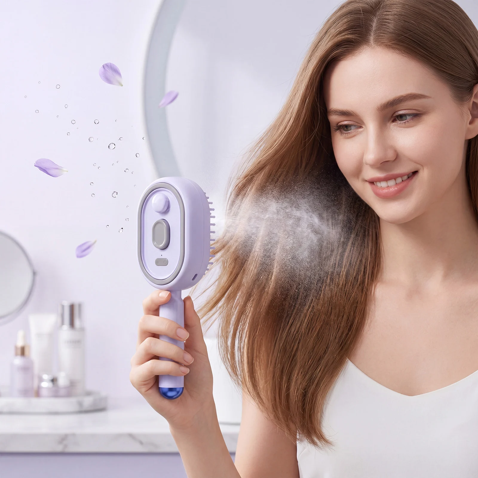 Electric Spray Air Bag Massage Comb Purple — image 4