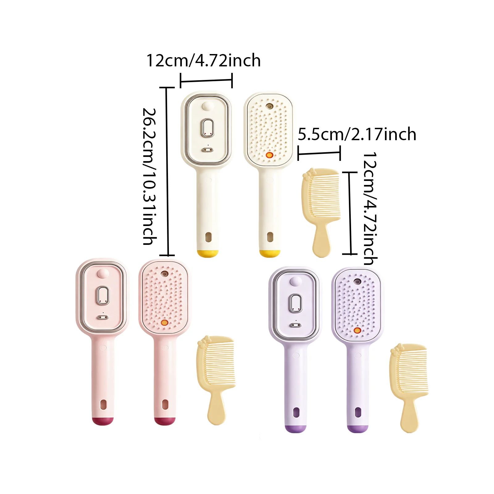 Electric Spray Airbag Purple Massage Comb-yellow Hairdressing Comb Set — image 2