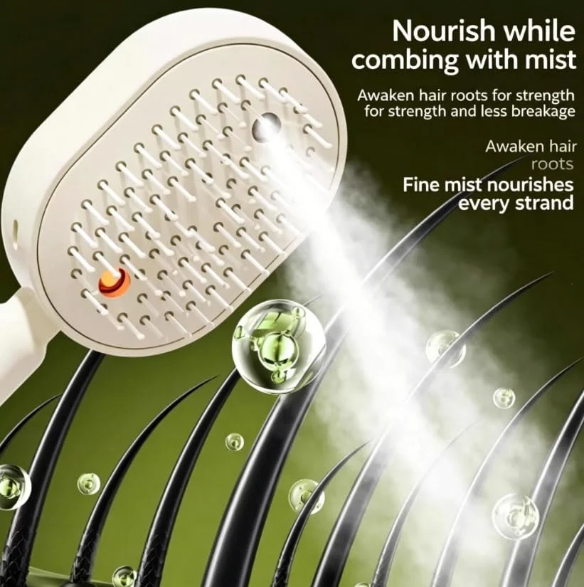 Electric Spray Massage Hair Brush,300 Mah Steaming Care Brush, Rechargeable Detangling… — image 5
