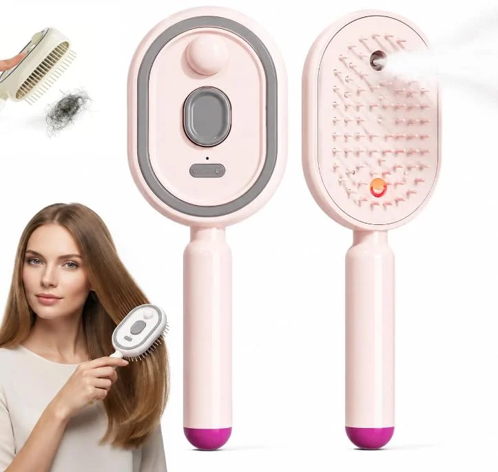Electric Spray Massage Hair Brush,300 Mah Steaming Care Brush, Rechargeable Detangling… — image 3