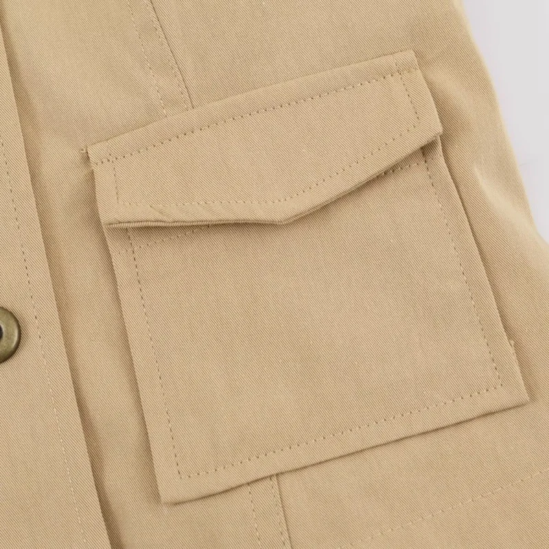 Elegant Double-breasted Coat Featuring A Stand-up Collar, Pockets, And Fitted Waist — image 4