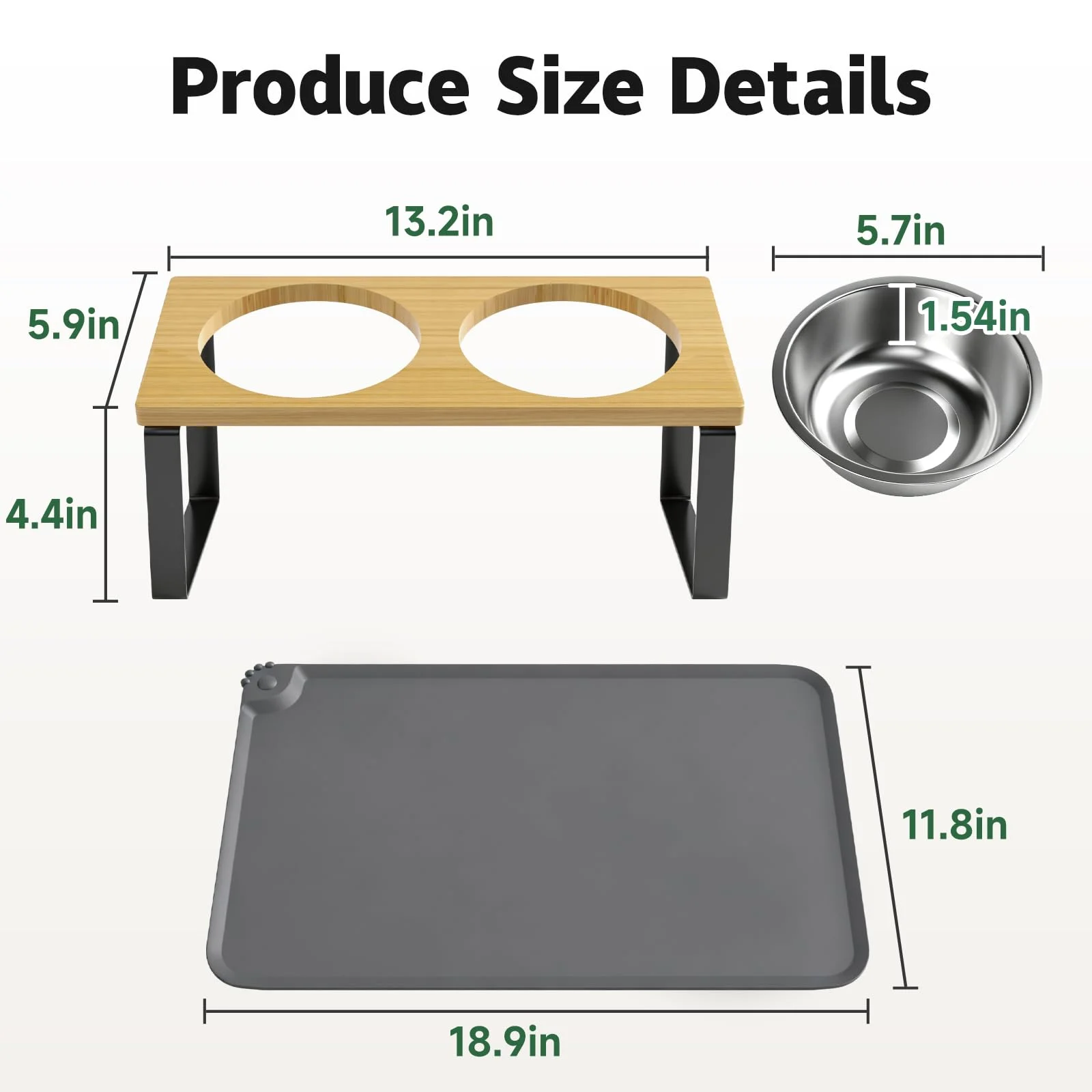 Elevated Tilted Cat Food Bowls With Mat, Stainless Stee 2 Water Feeder Anti-vomiting,… — image 6