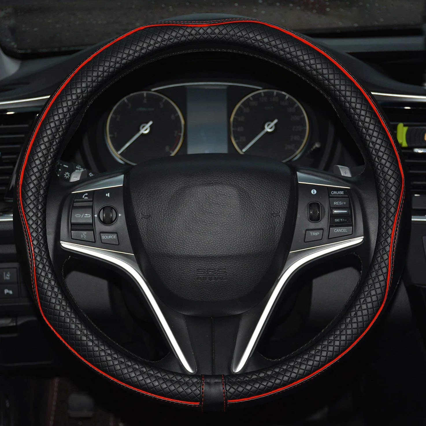 Embossed All-season Universal Leather Steering Wheel Cover — image 3