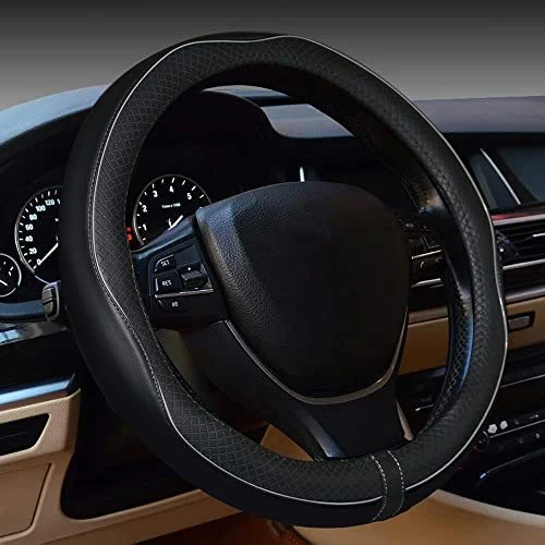 Embossed All-season Universal Leather Steering Wheel Cover — image 6