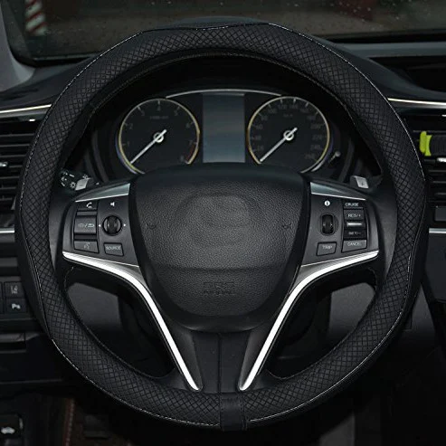Embossed All-season Universal Leather Steering Wheel Cover — image 5
