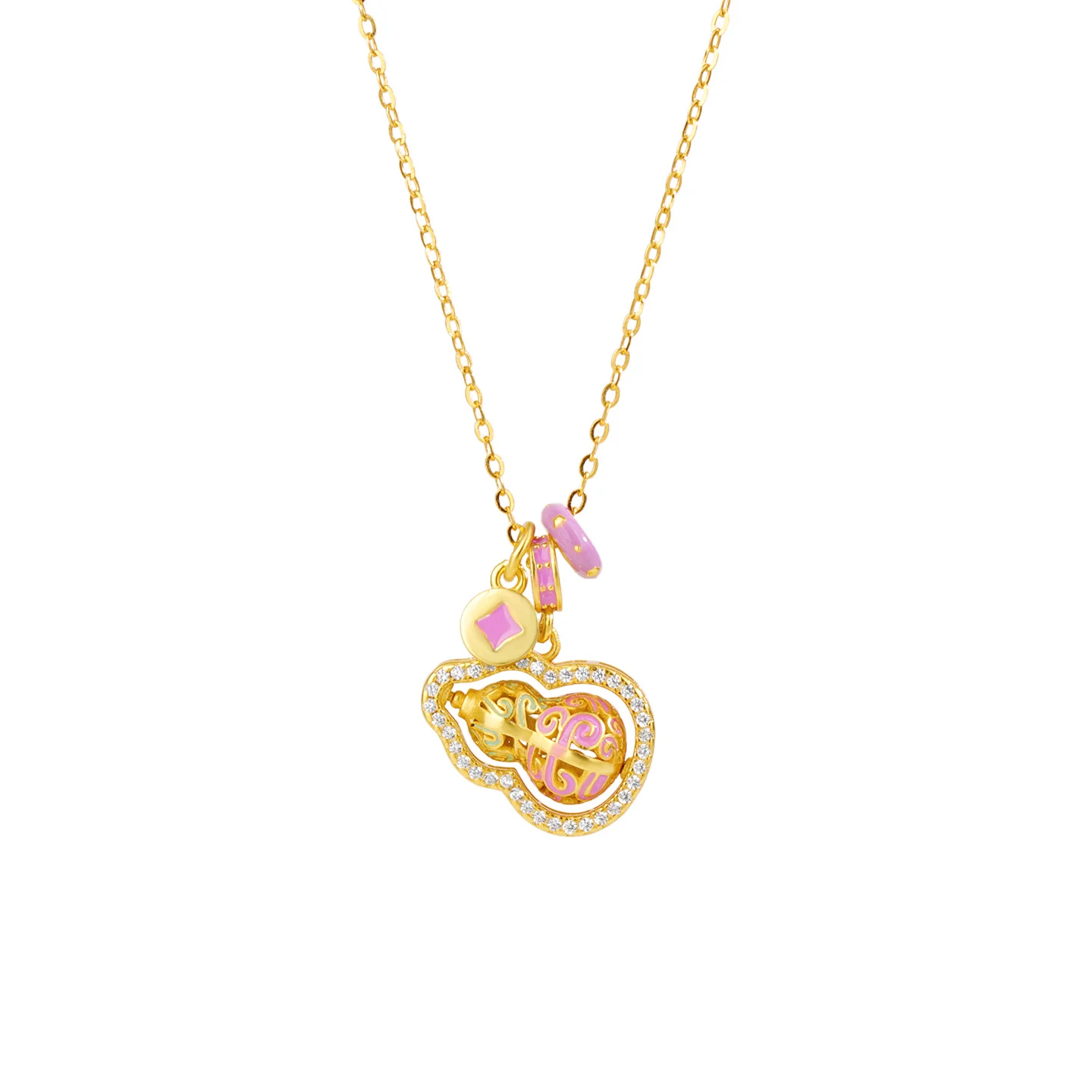 Enamel Dynamic Gourd Necklace For Women — image 4