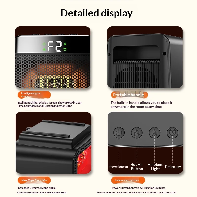 Energy-saving Compact PTC Heating Mini Fan Heater — image 3