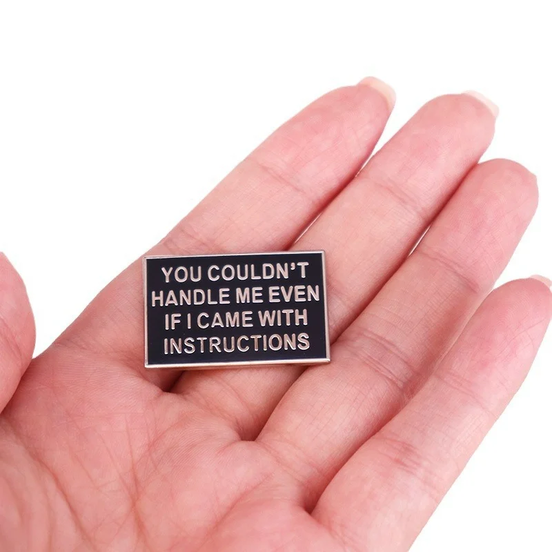English Quote Enamel Pin Metal Brooch — image 3