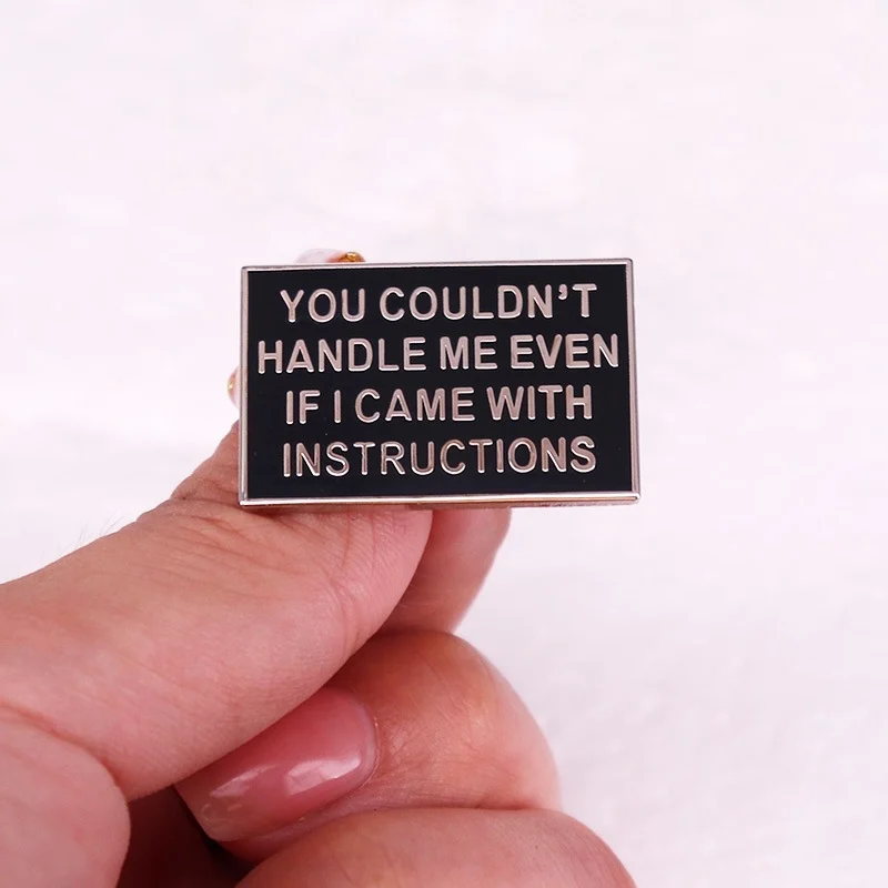 English Quote Enamel Pin Metal Brooch — image 4
