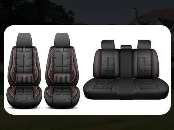 Ergonomic Lumbar Support Full Leather Car Seat Covers Set 5 Seats Comfort Auto Cushion — image 14