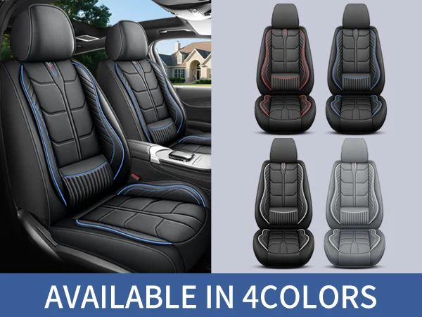 Ergonomic Lumbar Support Full Leather Car Seat Covers Set 5 Seats Comfort Auto Cushion — image 8
