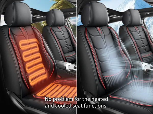 Ergonomic Lumbar Support Full Leather Car Seat Covers Set 5 Seats Comfort Auto Cushion — image 2