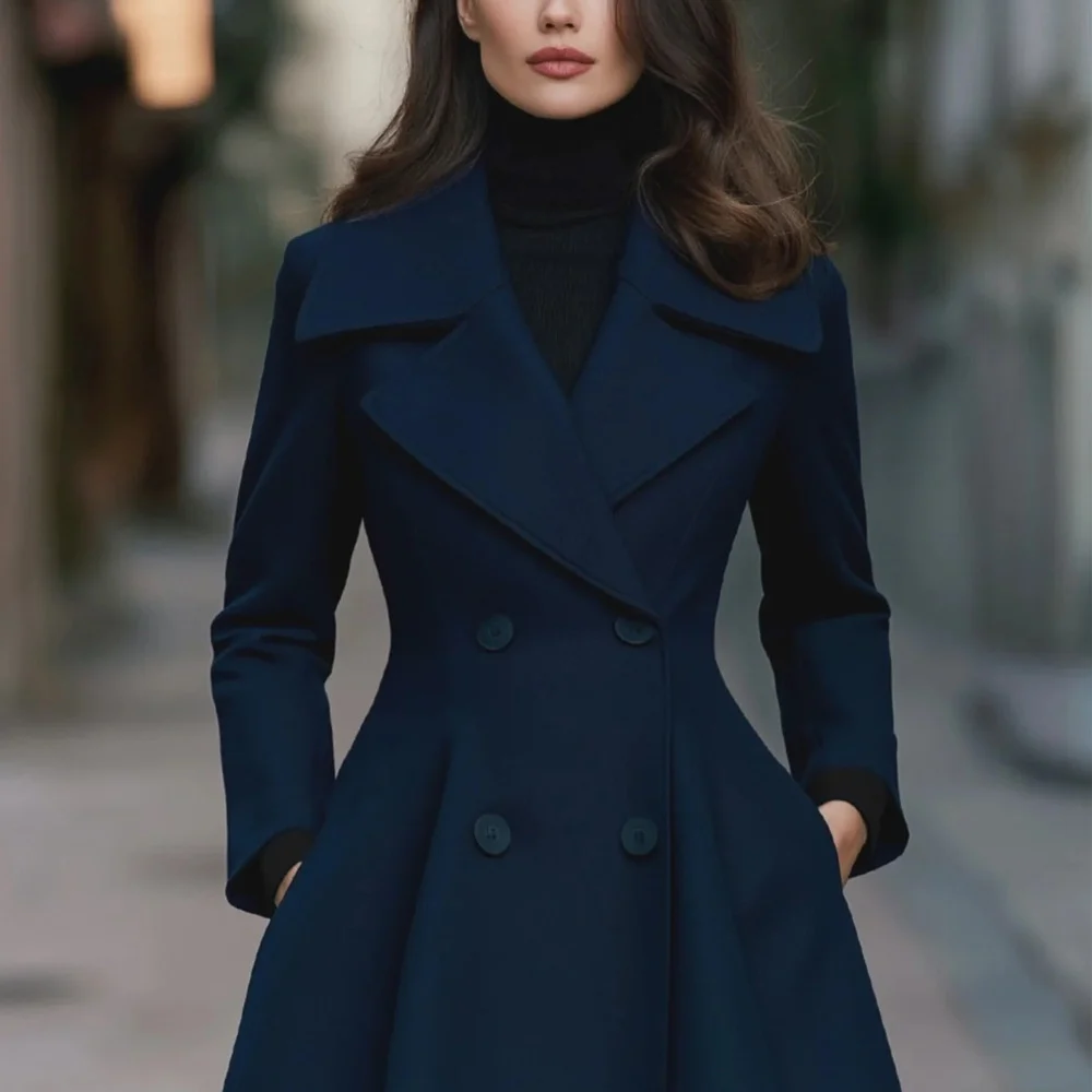 Europe And The United States Autumn Winter New Independent Station Solid Color Lapel… — image 5