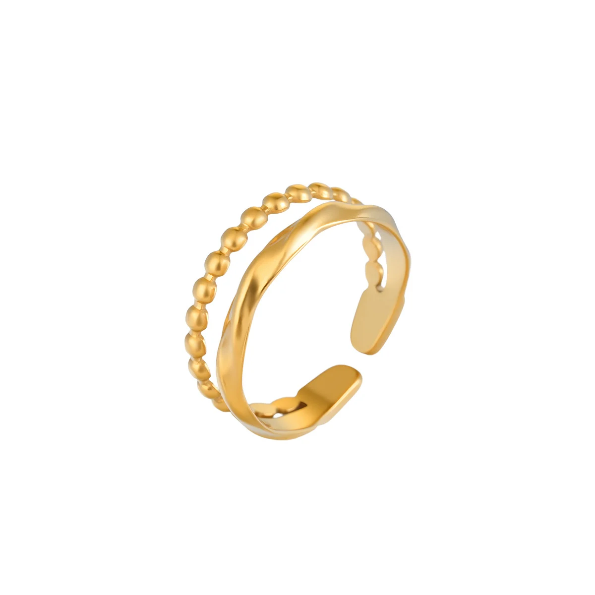 European American Minimalist Irregular Titanium Steel Ring For Women, Hollow Out… — image 2