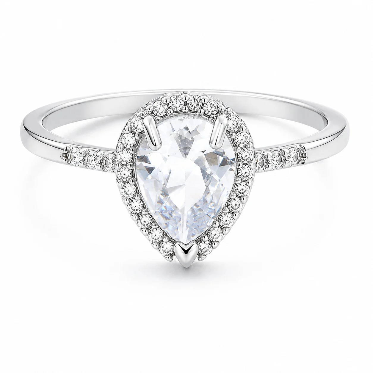 European American Teardrop Ring For Women, Personality Copper Inlaid Zircon Fashion… — image 6