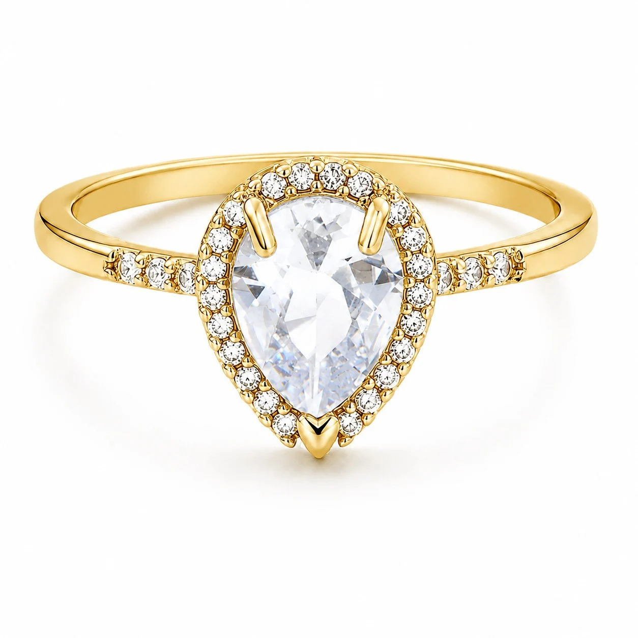 European American Teardrop Ring For Women, Personality Copper Inlaid Zircon Fashion… — image 4