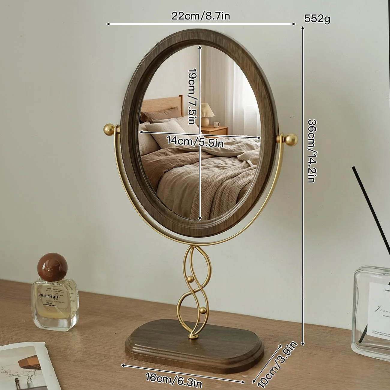 European-style Desktop Simple Makeup Rotating Mirror — variant image