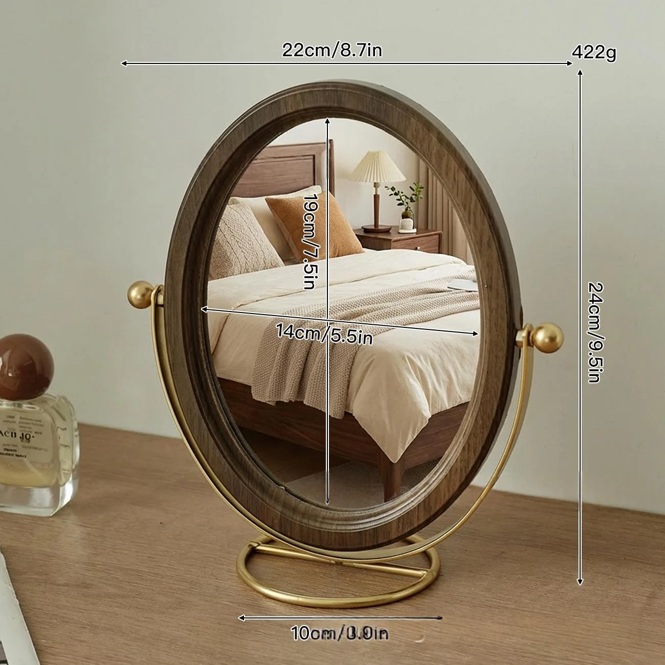 European-style Desktop Simple Makeup Rotating Mirror — variant image