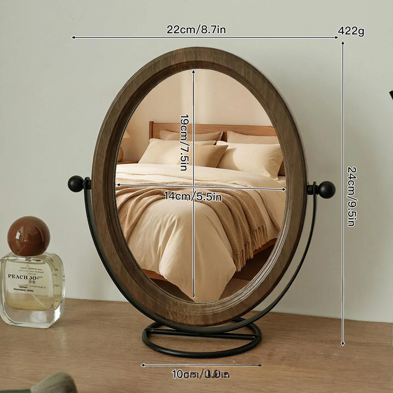 European-style Desktop Simple Makeup Rotating Mirror — variant image