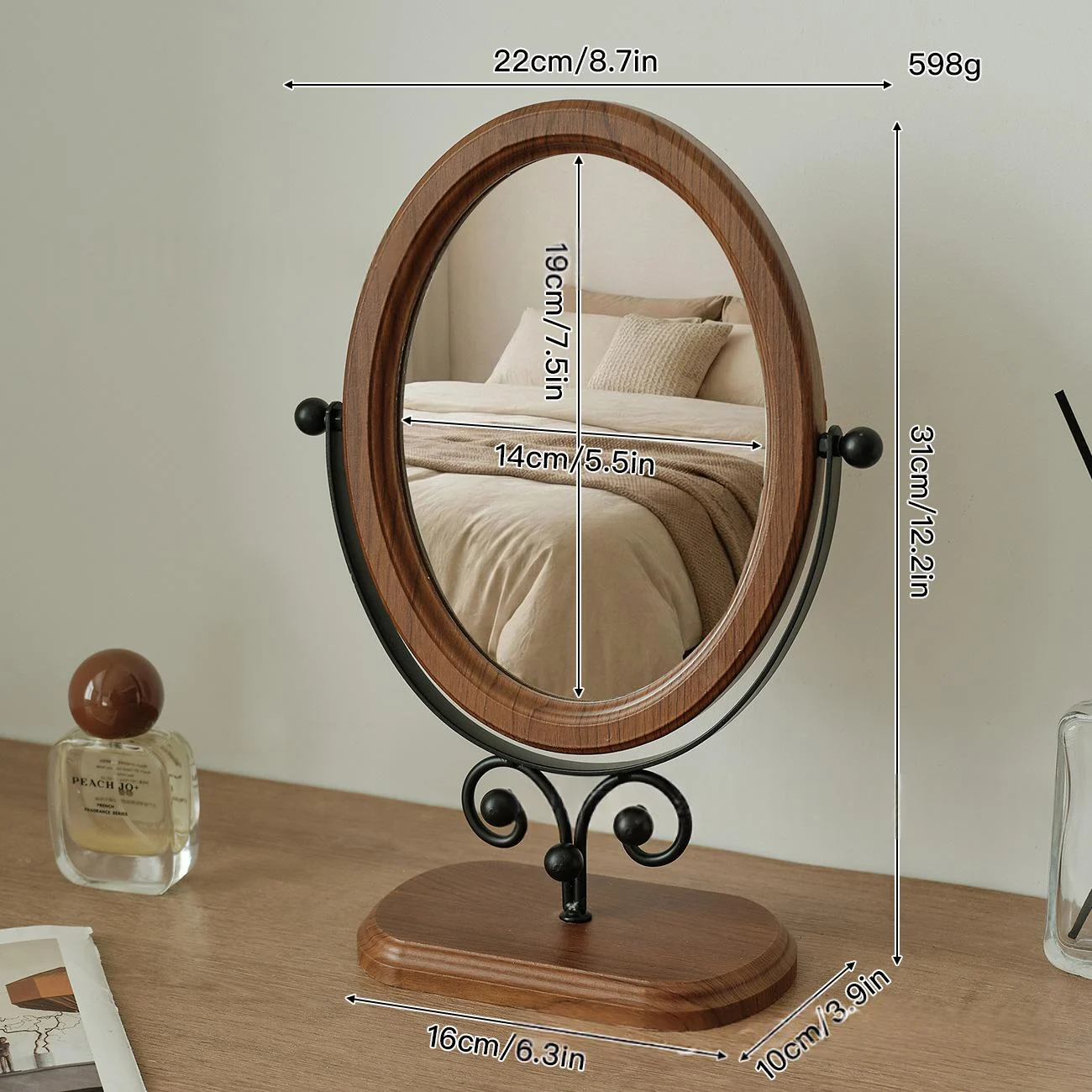 European-style Desktop Simple Makeup Rotating Mirror — image 5
