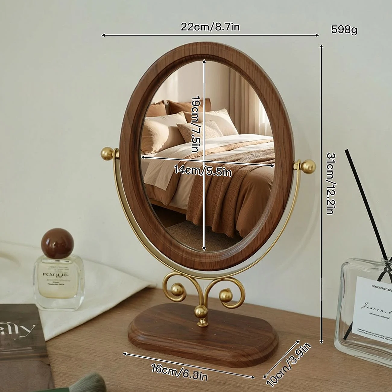 European-style Desktop Simple Makeup Rotating Mirror — image 3