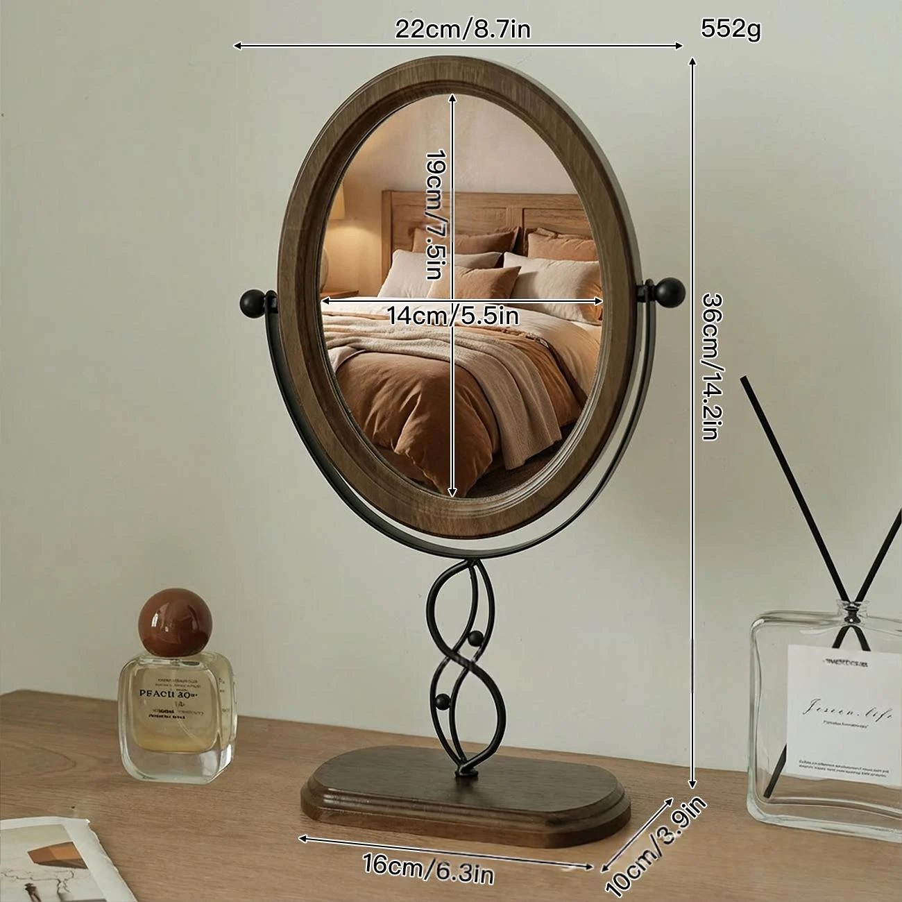 European-style Desktop Simple Makeup Rotating Mirror — variant image
