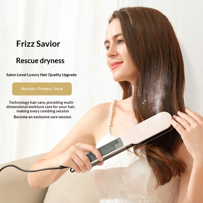Evaporative Straightening Comb Hydrates Nourishes And Volumizes Hair Dual-use Steam… — image 4