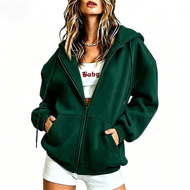 Everyday Zip-up Hoodie With A Hood — image 7