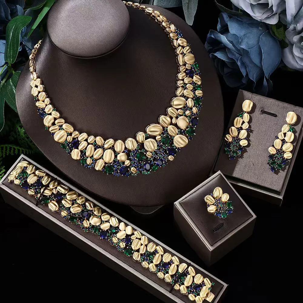 Exaggerated Necklace And Earring Wedding Set, Luxurious Fashionable — image 7